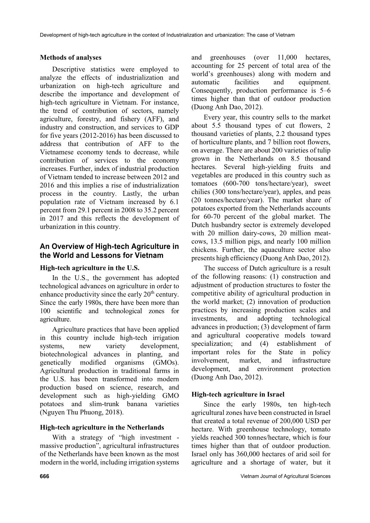 Development of high-tech agriculture in the context of industrialization and urbanization: The case of Vietnam trang 4