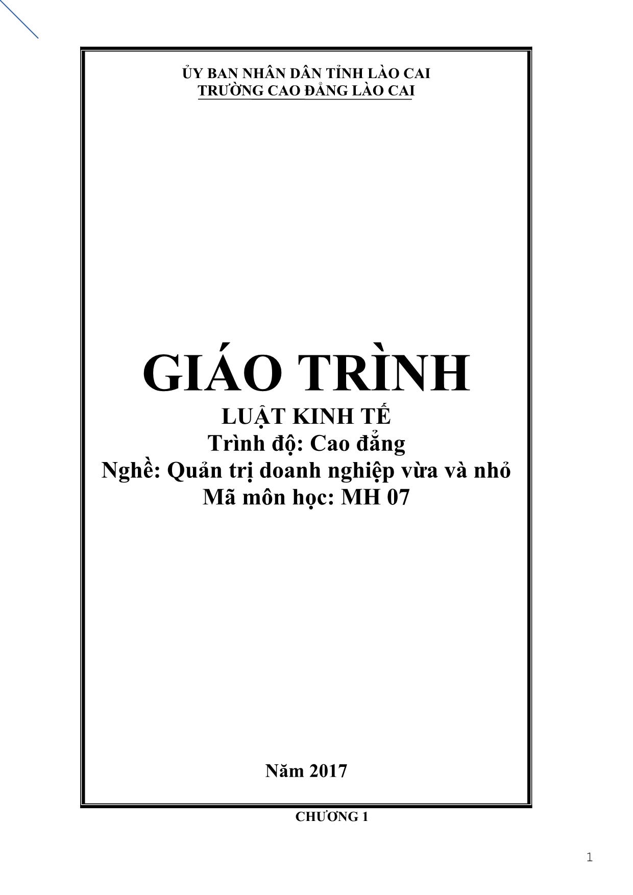 Giáo trình Luật kinh tế trang 1