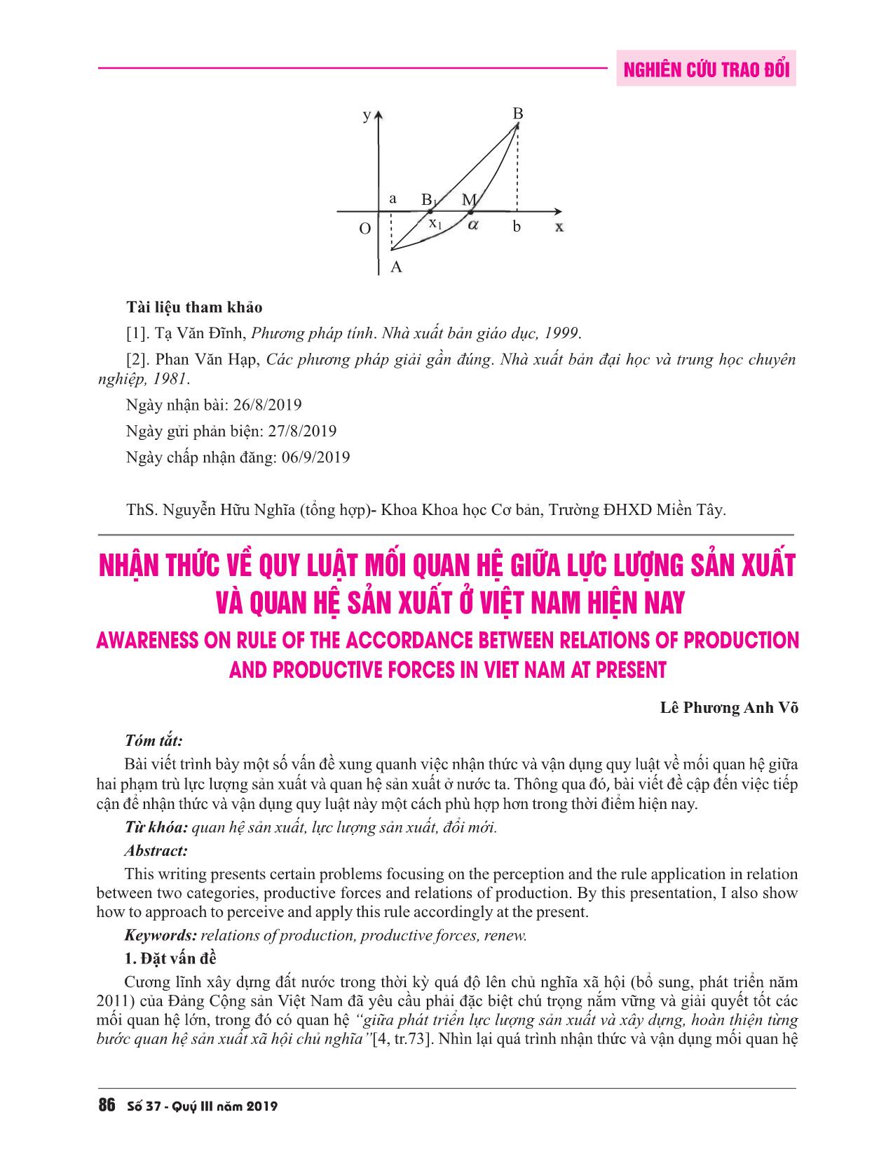 Nhận thức về quy luật mối quan hệ giữa lực lượng sản xuất và quan hệ sản xuất ở Việt Nam hiện nay trang 1