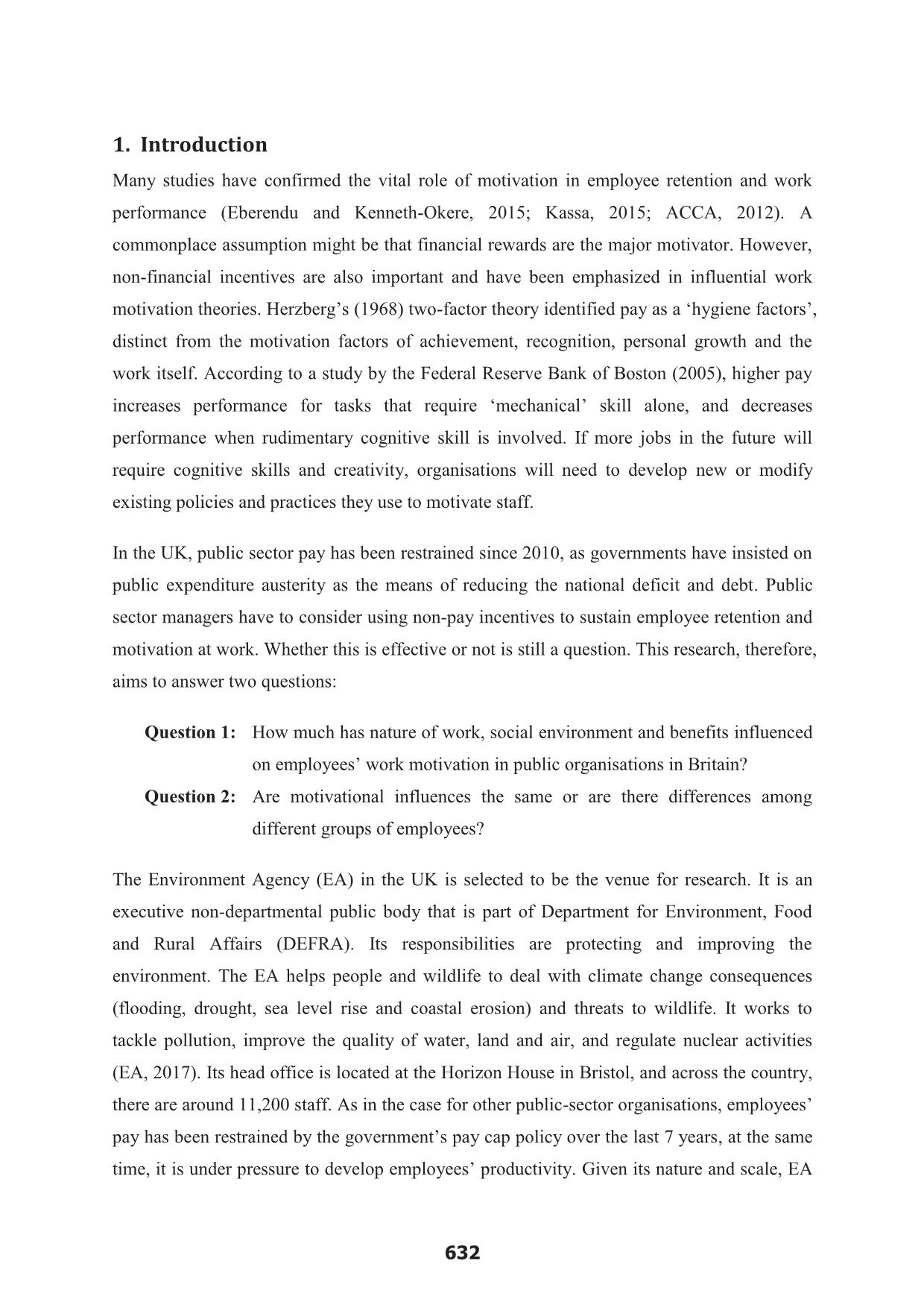 Inpacts of nature of work, social environment and benefits on movivation of employees: The case of a public organization in britain trang 2