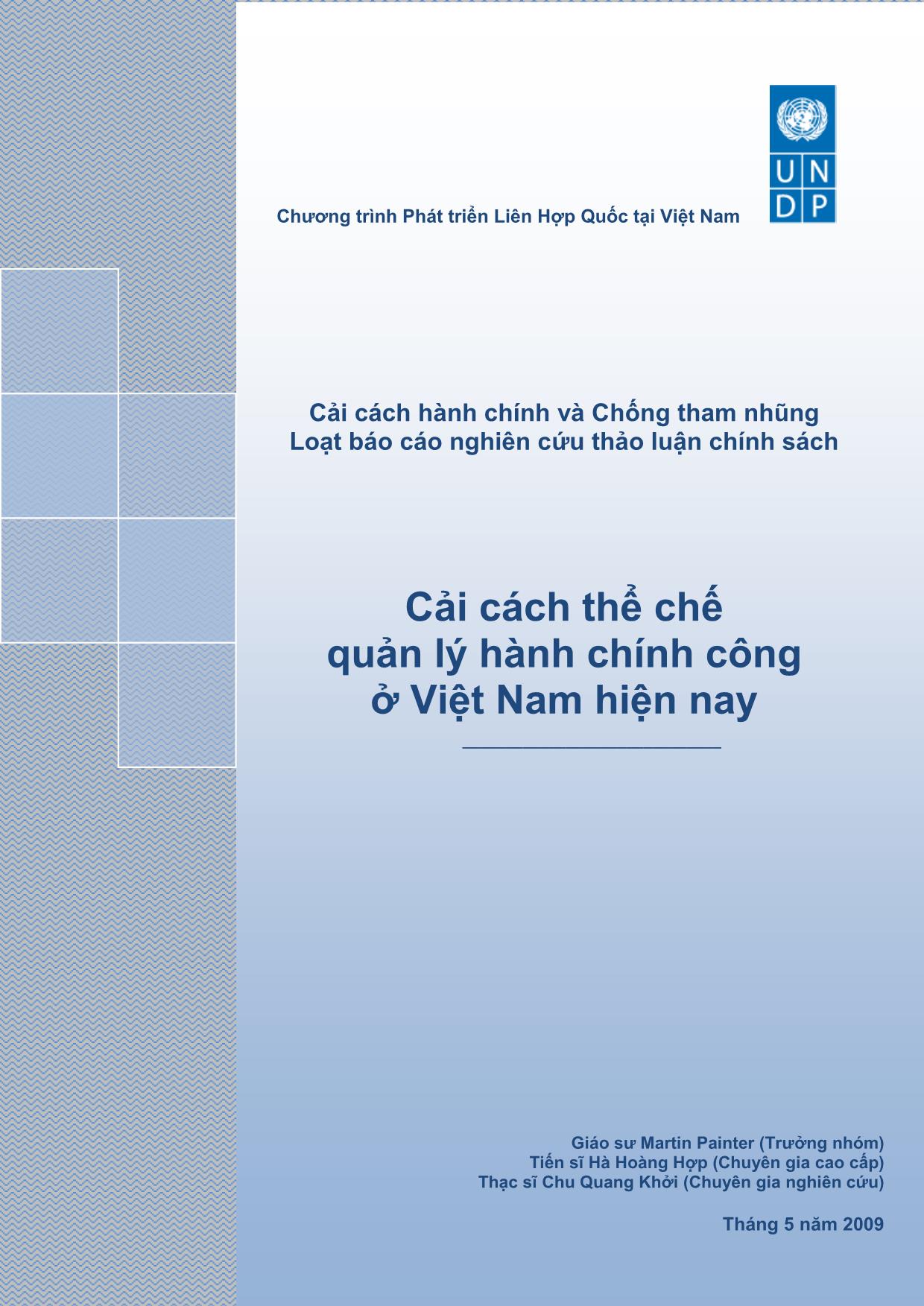 Tài liệu Cải cách thể chế quản lý hành chính công ở Việt Nam hiện nay trang 1