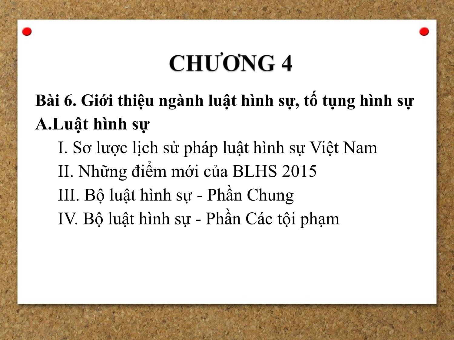 Bài giảng Pháp luật đại cương - Bài 6: Giới thiệu ngành luật hình sự, tố tụng hình sự (Phần 1) - Ngô Minh Tín trang 3