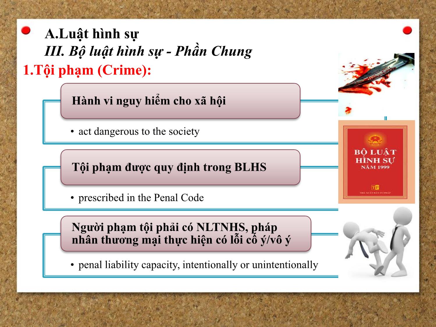 Bài giảng Pháp luật đại cương - Bài 6: Giới thiệu ngành luật hình sự, tố tụng hình sự (Phần 1) - Ngô Minh Tín trang 9