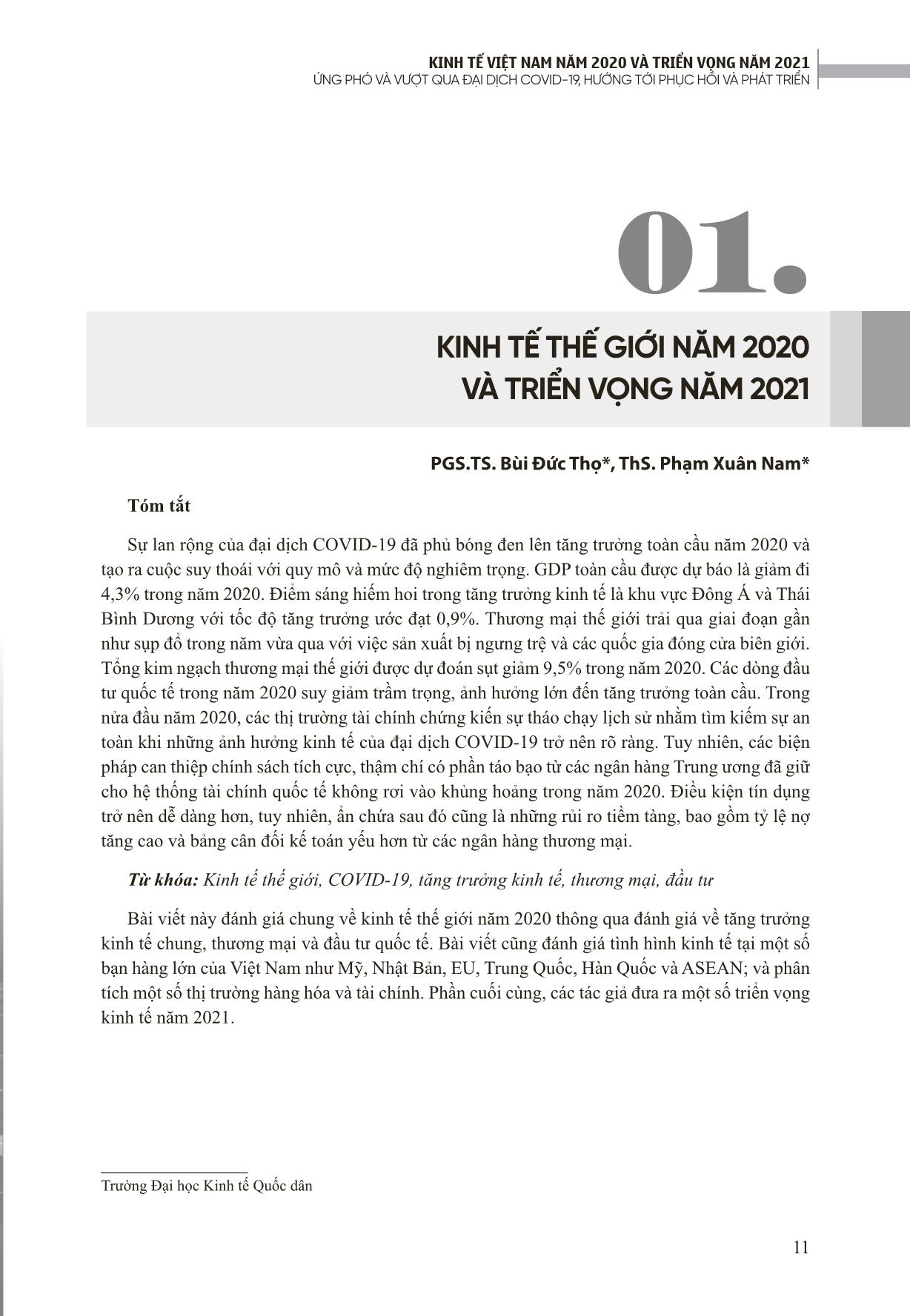 Kỷ yếu Hội thảo khoa học quốc gia: Kinh tế Việt Nam 2020 và triển vọng 2021 trang 9