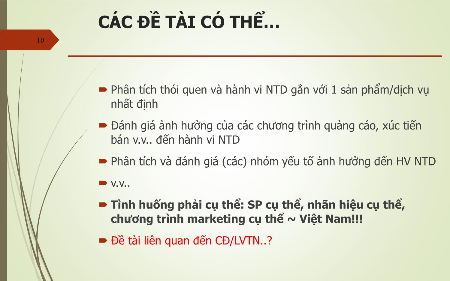 Bài giảng Hành vi người tiêu dùng - Vũ Huy Thông trang 10