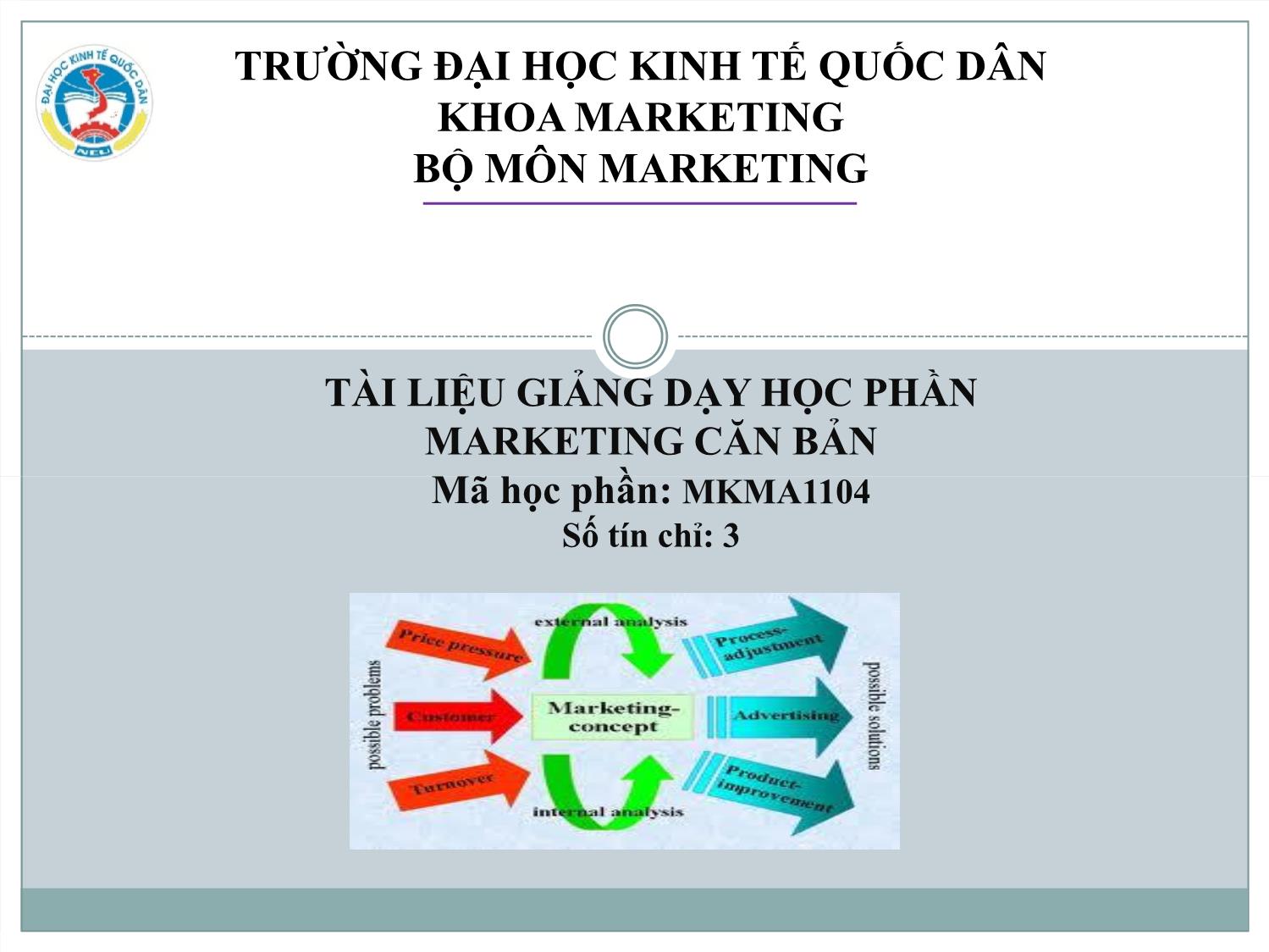 Bài giảng Marketing căn bản - Đại học Kinh tế Quốc dân trang 1