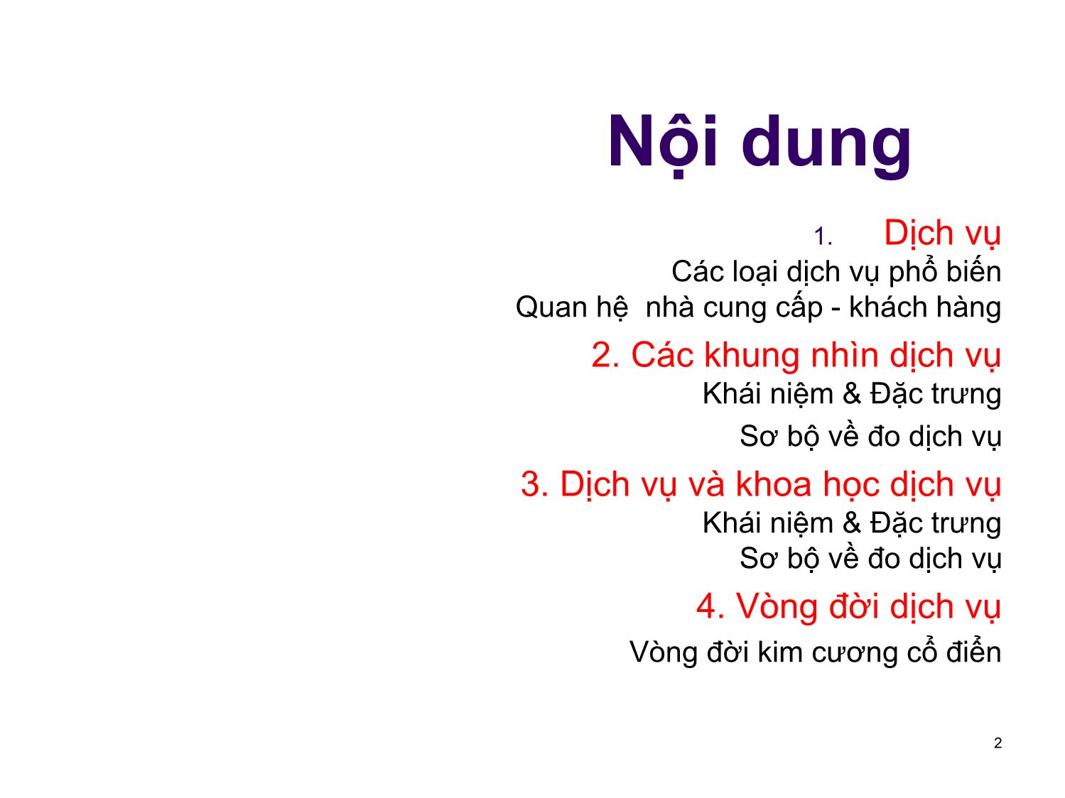 Bài giảng Khoa học dịch vụ - Chương 2: Khoa học dịch vụ là gì - Hà Quang Thụy trang 2