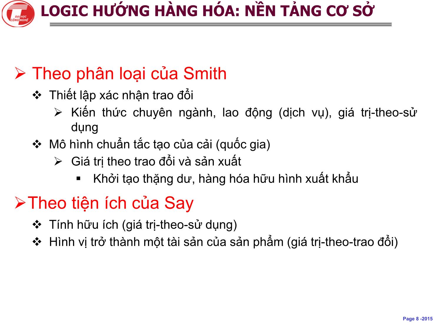 Bài giảng Khoa học dịch vụ - Chương 3: Logic hướng dịch vụ, mô hình và hệ thống khái niệm khoa học dịch vụ - Hà Quang Thụy trang 8