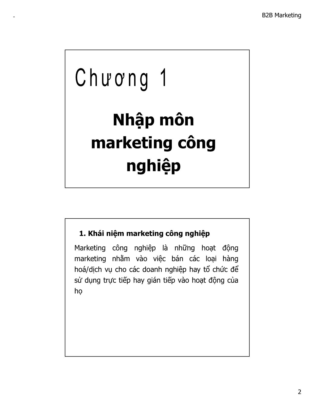 Bài giảng Marketing công nghiệp - Trần Thị Ý Nhi trang 2