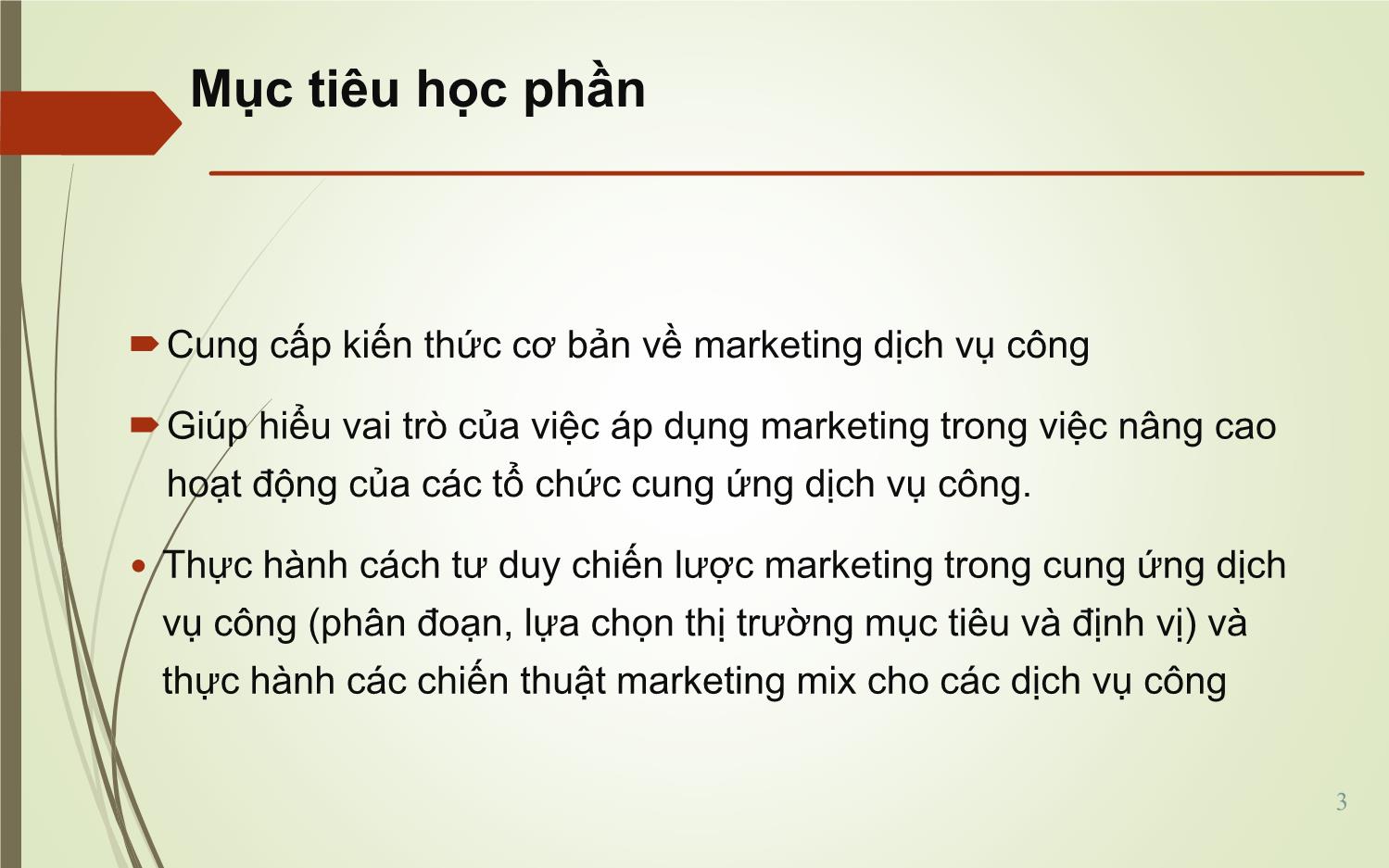 Bài giảng Marketing dịch vụ công - Nguyễn Hoài Long trang 3