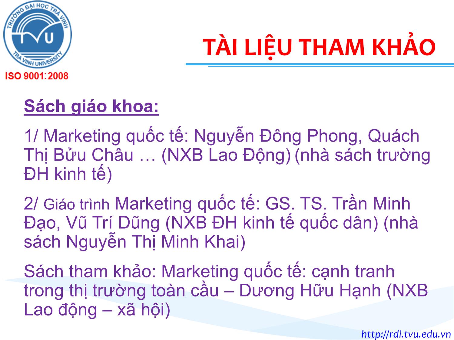Bài giảng Marketing quốc tế - Chương 1: Tổng quan về Marketing quốc tế - Lê Thanh Minh trang 3