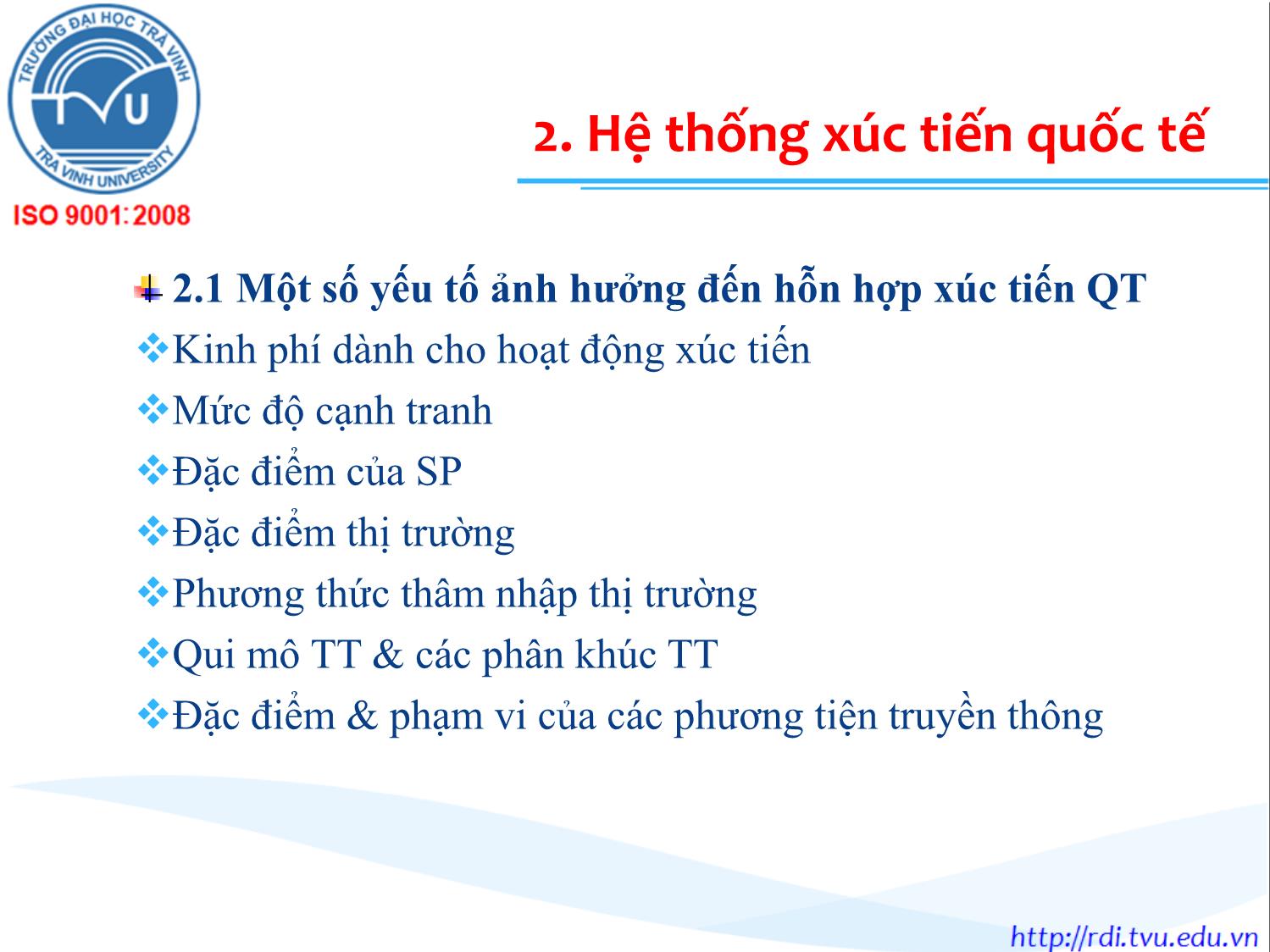 Bài giảng Marketing quốc tế - Chương 9: Chiến lược xúc tiến quốc tế - Lê Thanh Minh trang 6