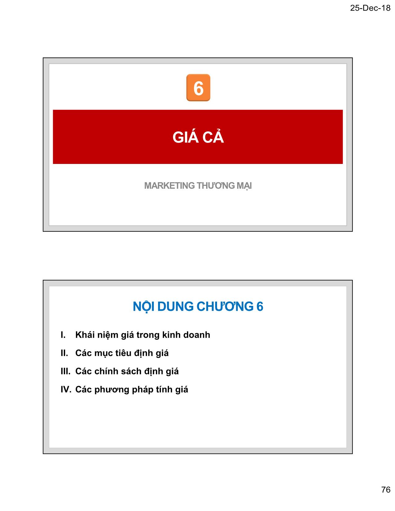 Bài giảng Marketing thương mại - Chương 6: Giá cả - Nguyễn Tường Huy trang 1