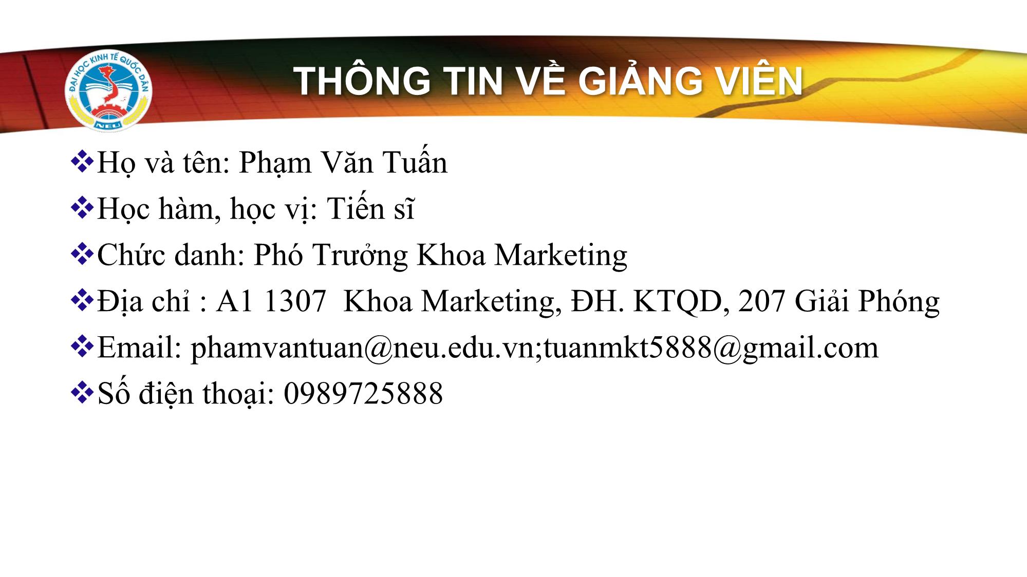 Bài giảng Marketing tới khách hàng tổ chức - Phạm Văn Tuấn trang 2