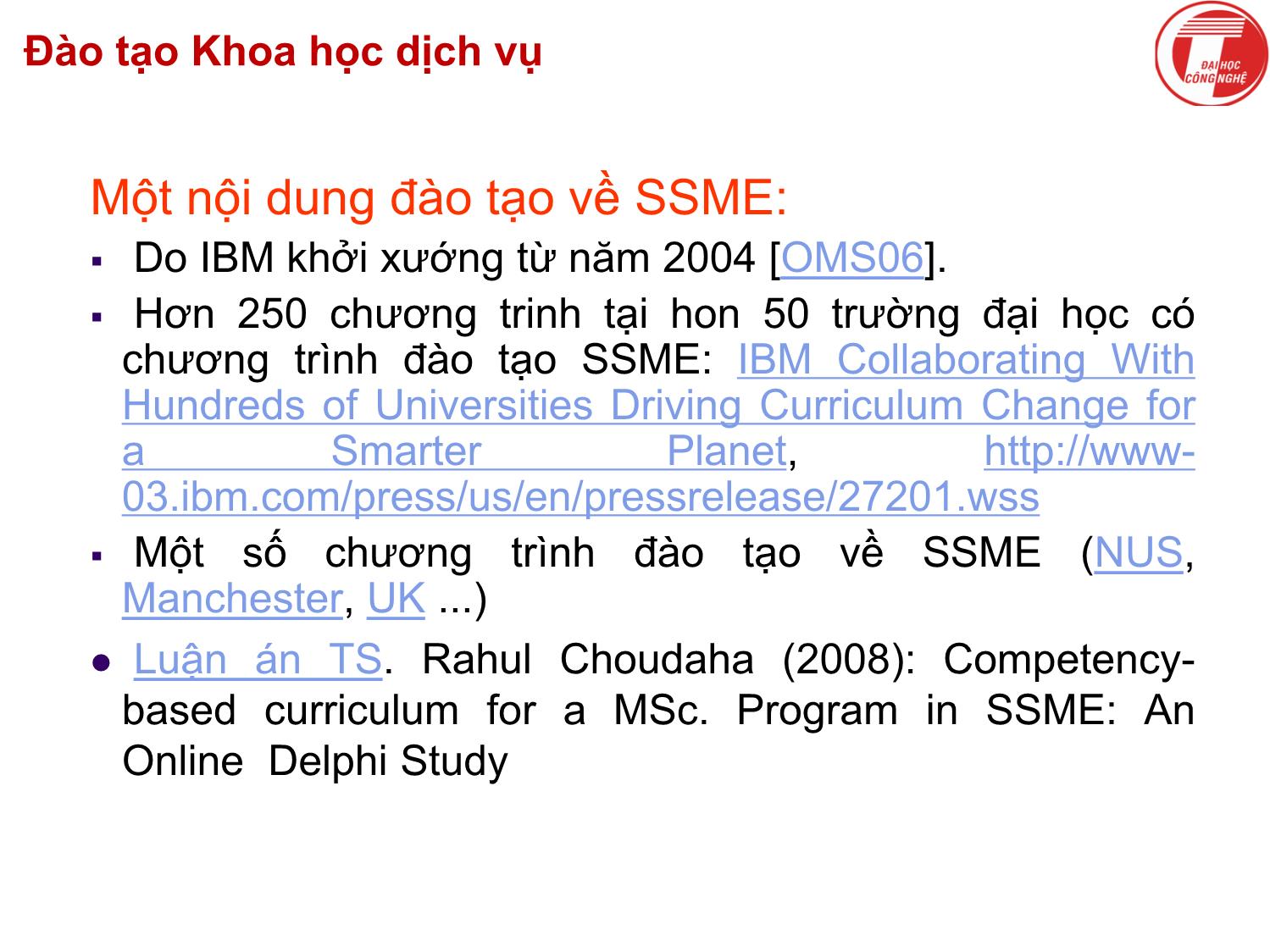 Bài giảng Khoa học dịch vụ - Chương mở đầu: Giới thiệu môn học - Hà Quang Thụy trang 4