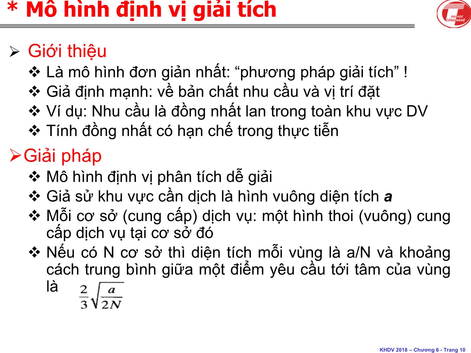 Bài giảng Khoa học dịch vụ - Chương 6: Bài toán định vị và phân bố trong dịch vụ - Hà Quang Thụy trang 10