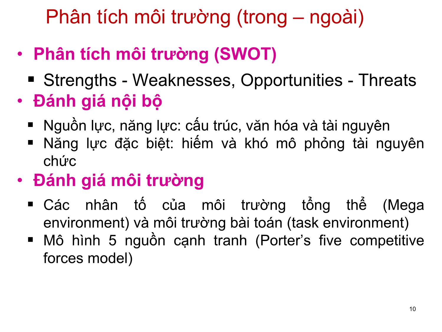 Bài giảng Khoa học dịch vụ - Chương 7: Quản lý chiến lược và quản lý dịch vụ - Hà Quang Thụy trang 10