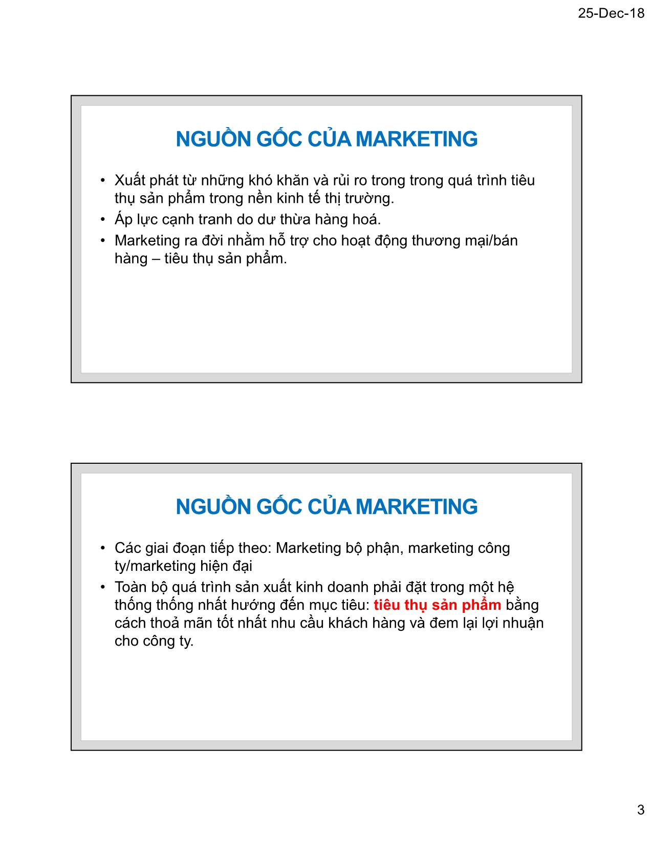 Bài giảng Marketing thương mại - Chương 1: Tư tưởng cơ bản của Marketing thương mại - Nguyễn Tường Huy trang 3