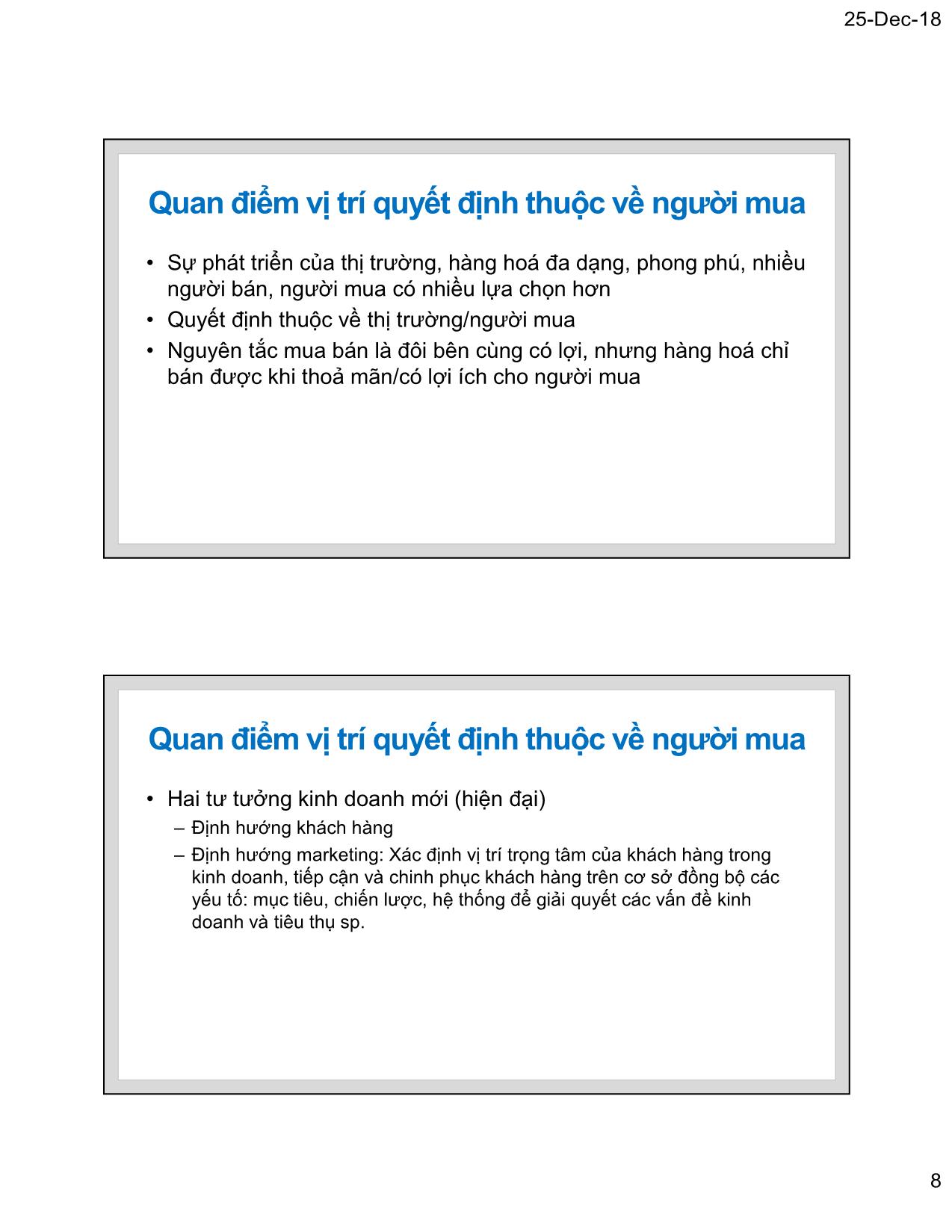 Bài giảng Marketing thương mại - Chương 1: Tư tưởng cơ bản của Marketing thương mại - Nguyễn Tường Huy trang 8