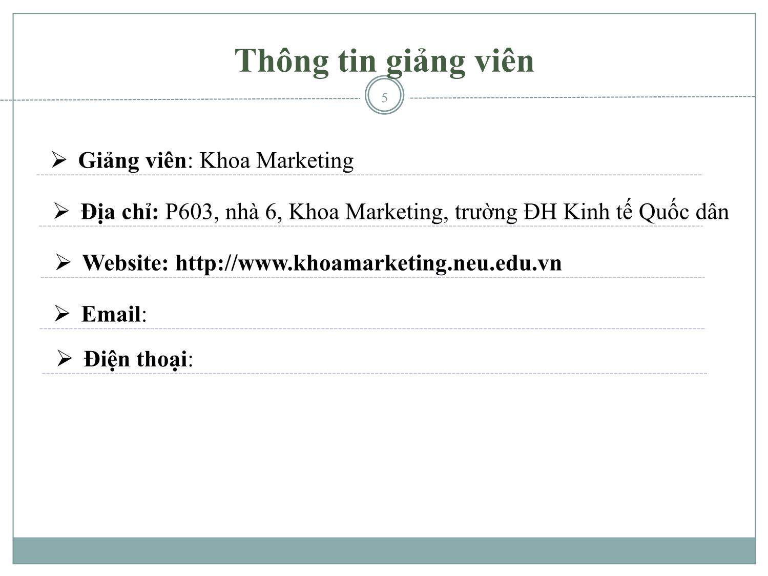 Bài giảng Quản trị Marketing trang 5