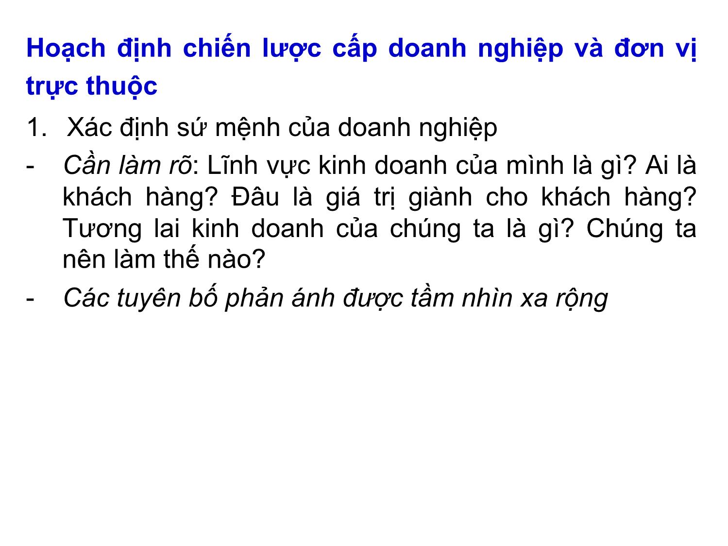 Bài giảng Quản trị marketing - Chương 2: Phát triển các kế hoạch và chiến lược - Nguyễn Thị Phương Dung trang 5