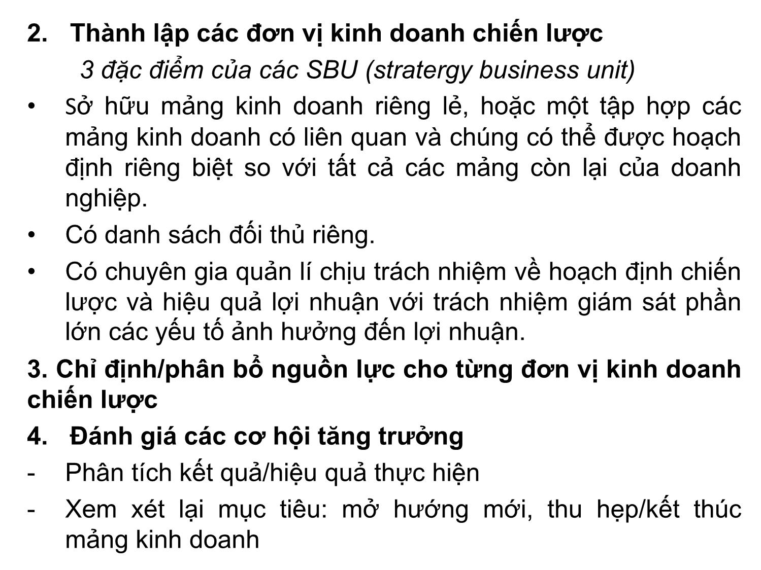 Bài giảng Quản trị marketing - Chương 2: Phát triển các kế hoạch và chiến lược - Nguyễn Thị Phương Dung trang 6