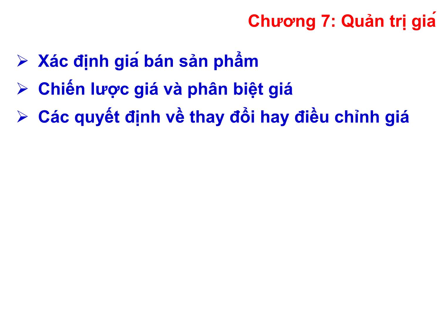 Bài giảng Quản trị marketing - Chương 7: Quản trị giá - Nguyễn Thị Phương Dung trang 1