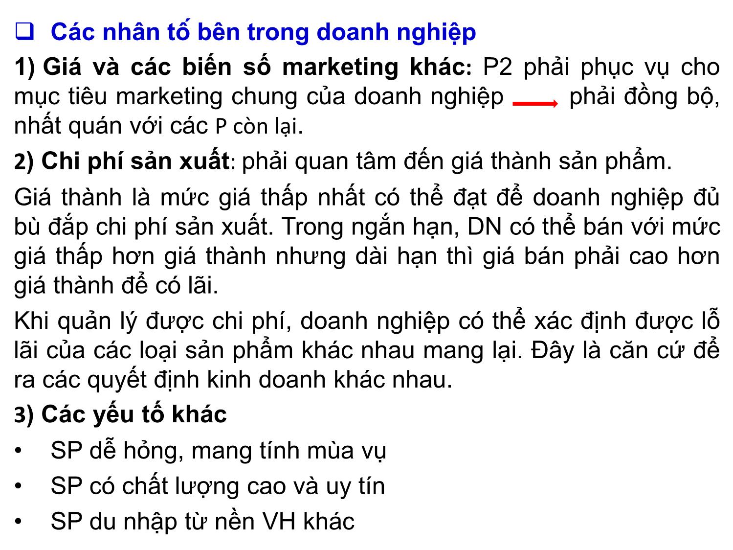 Bài giảng Quản trị marketing - Chương 7: Quản trị giá - Nguyễn Thị Phương Dung trang 4