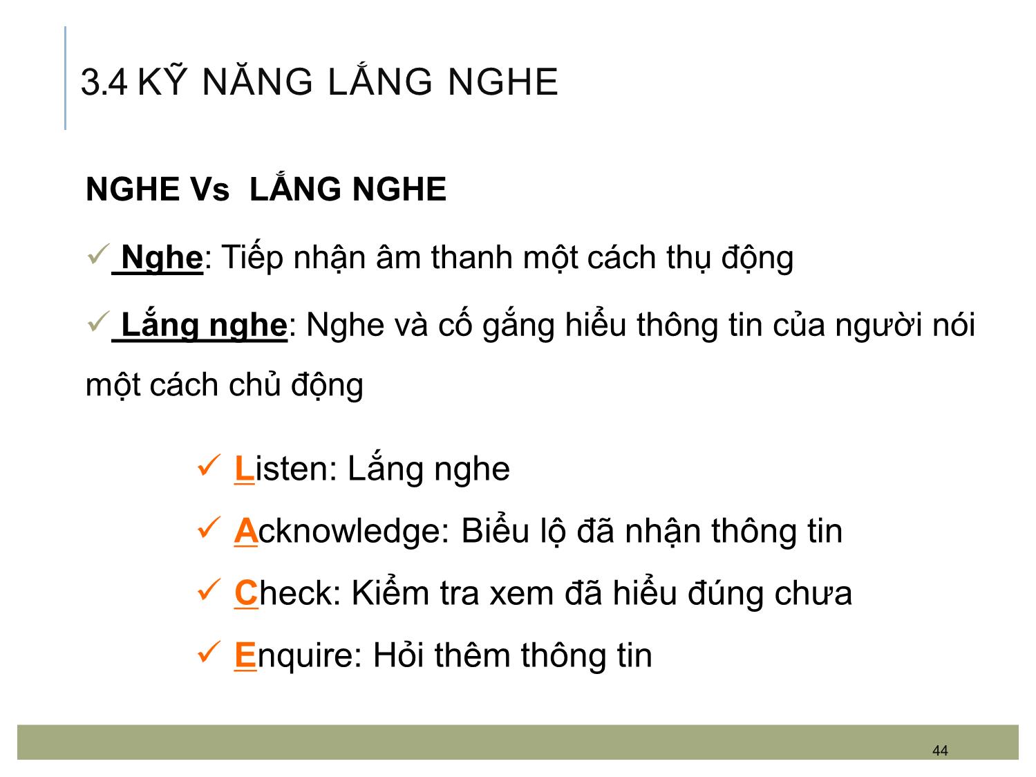 Bài giảng Kỹ năng bán hàng - Chương 3: Kỹ năng giao tiếp trong bán hàng trang 7