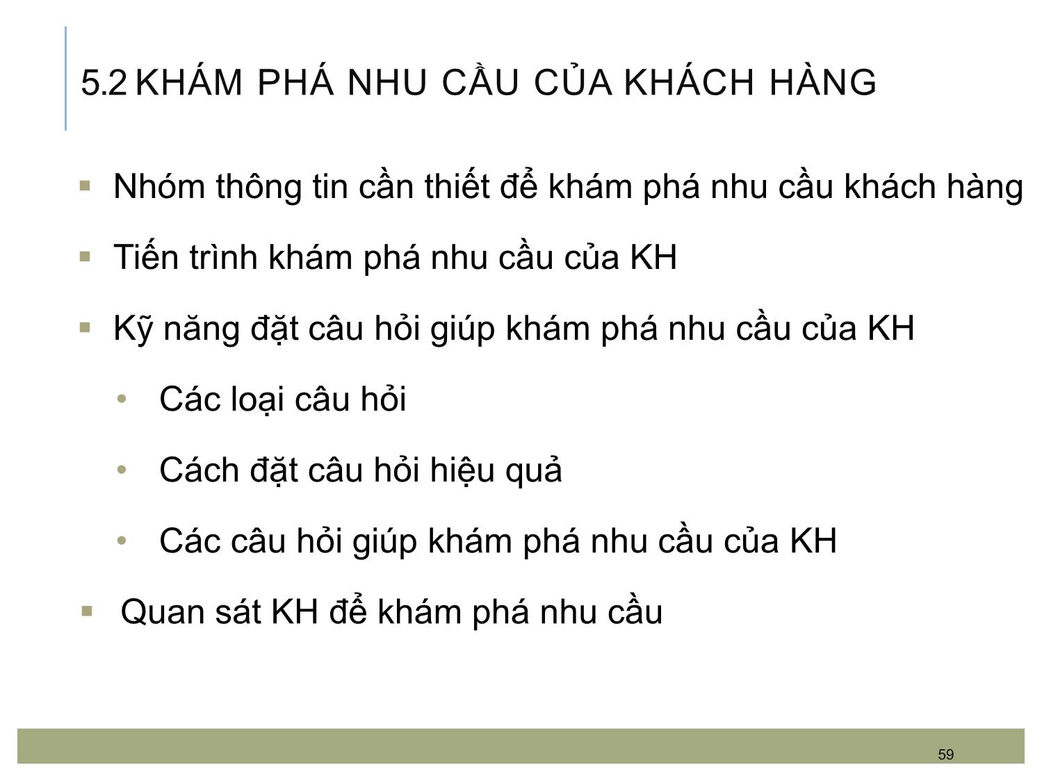 Bài giảng Kỹ năng bán hàng - Chương 5: Các kỹ năng trong chào bán sản phẩm trang 5