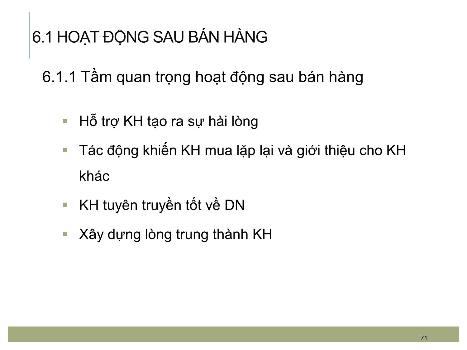 Bài giảng Kỹ năng bán hàng - Chương 6: Các kỹ năng sau bán hàng trang 4