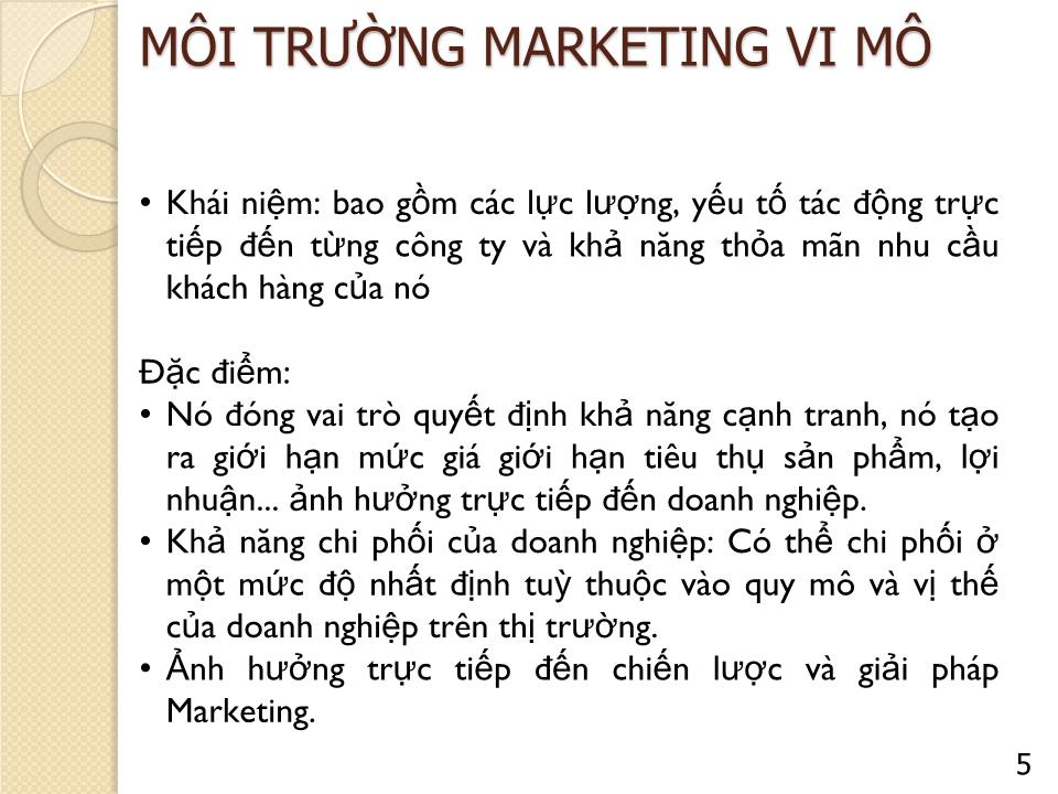 Bài giảng Marketing căn bản - Chương 3: Môi trường Marketing - Nguyễn Hoài Long trang 5