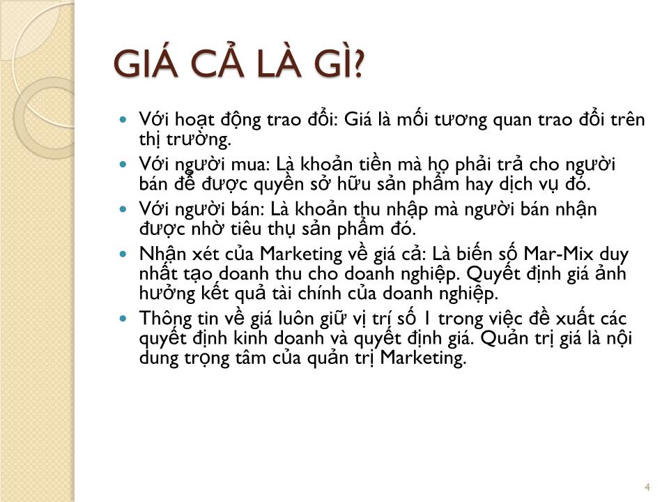 Bài giảng Marketing căn bản - Chương 8: Các quyết định về giá - Nguyễn Hoài Long trang 4