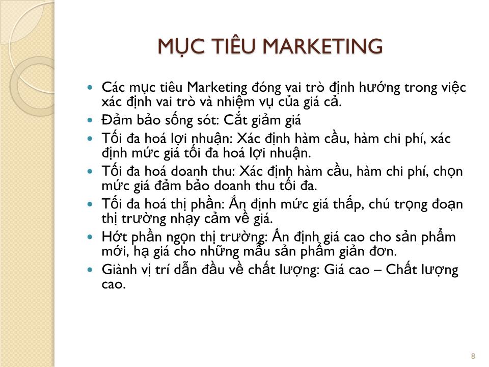 Bài giảng Marketing căn bản - Chương 8: Các quyết định về giá - Nguyễn Hoài Long trang 8