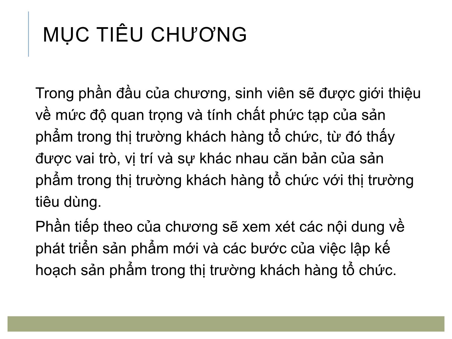 Bài giảng Marketing tới khách hàng tổ chức - Chương 4: Quyết định sản phẩm trang 2