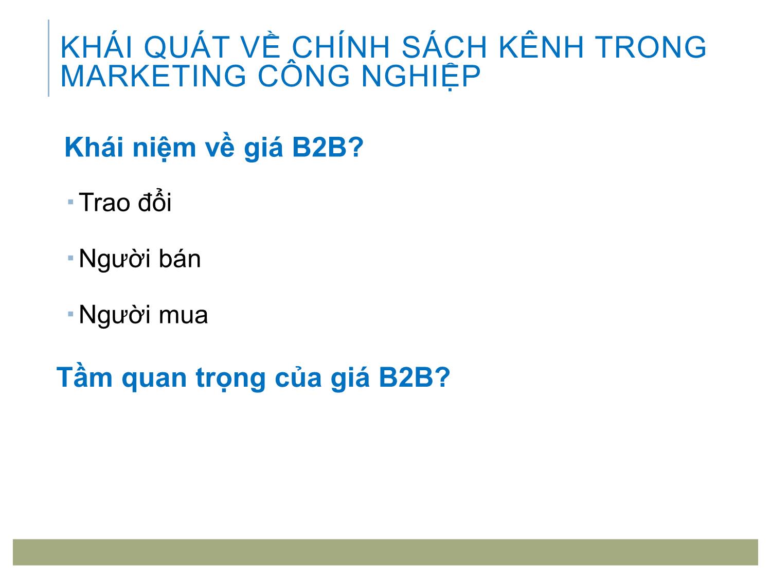 Bài giảng Marketing tới khách hàng tổ chức - Chương 5: Quyết định giá trang 4