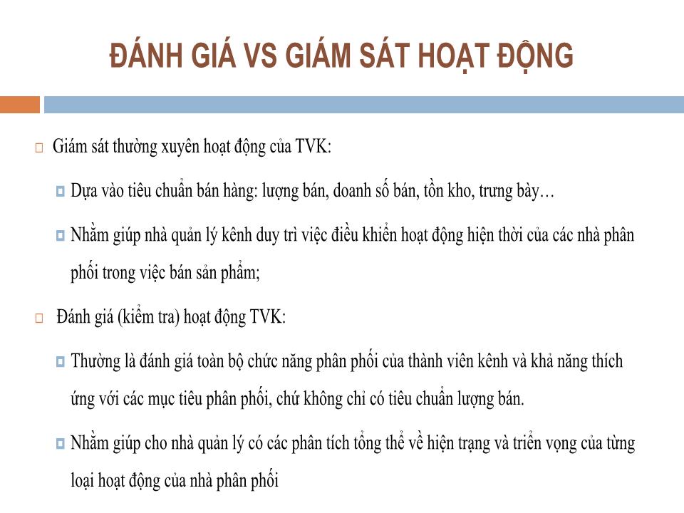 Bài giảng Quản trị kênh phân phối - Chương 9: Đánh giá thành viên kênh - Nguyễn Hoài Long trang 8