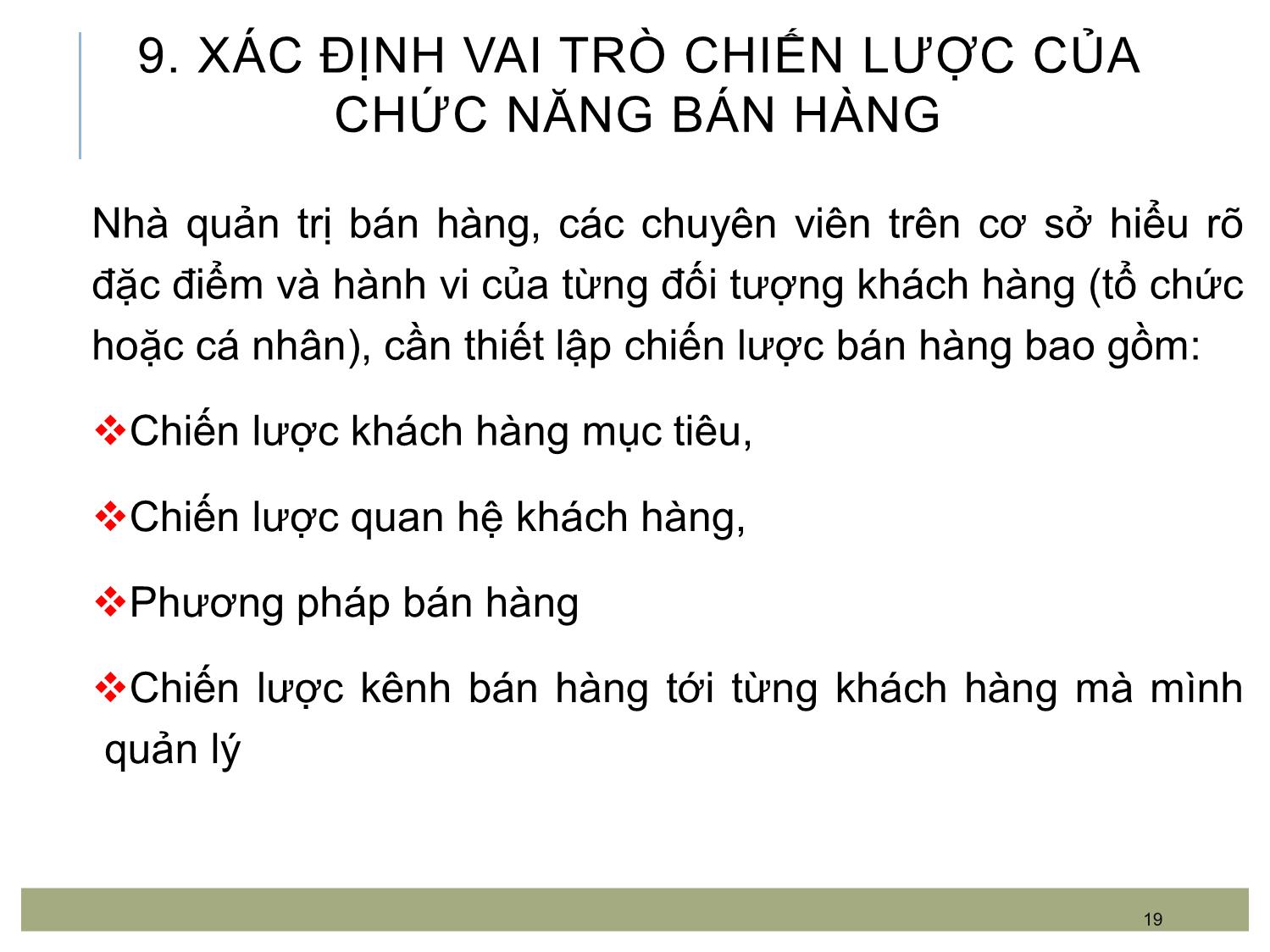 Bài giảng Quản trị bán hàng - Chương 1: Khái quát về quản trị bán hàng trang 10