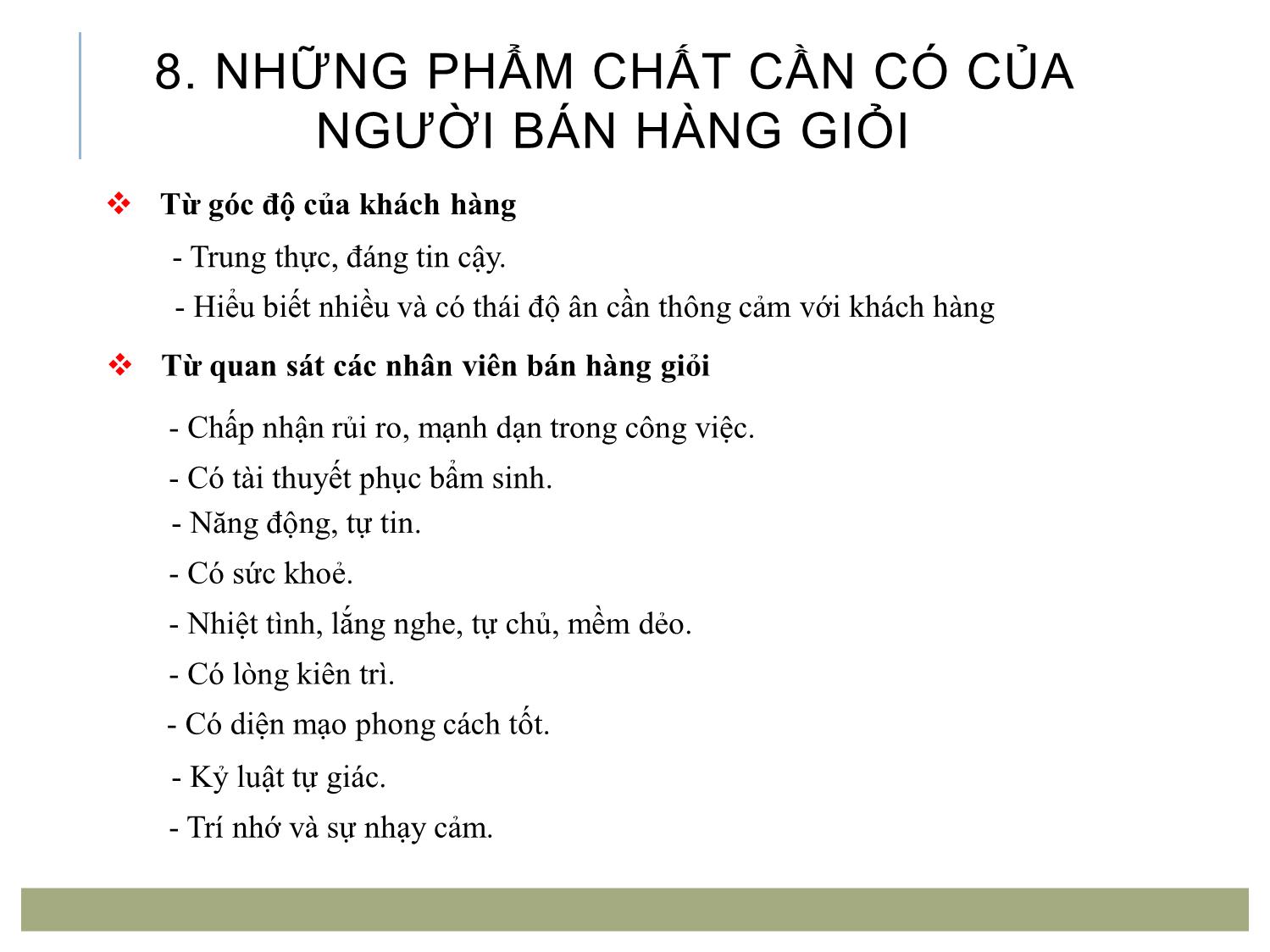 Bài giảng Quản trị bán hàng - Chương 2: Hoạt động bán hàng trang 10