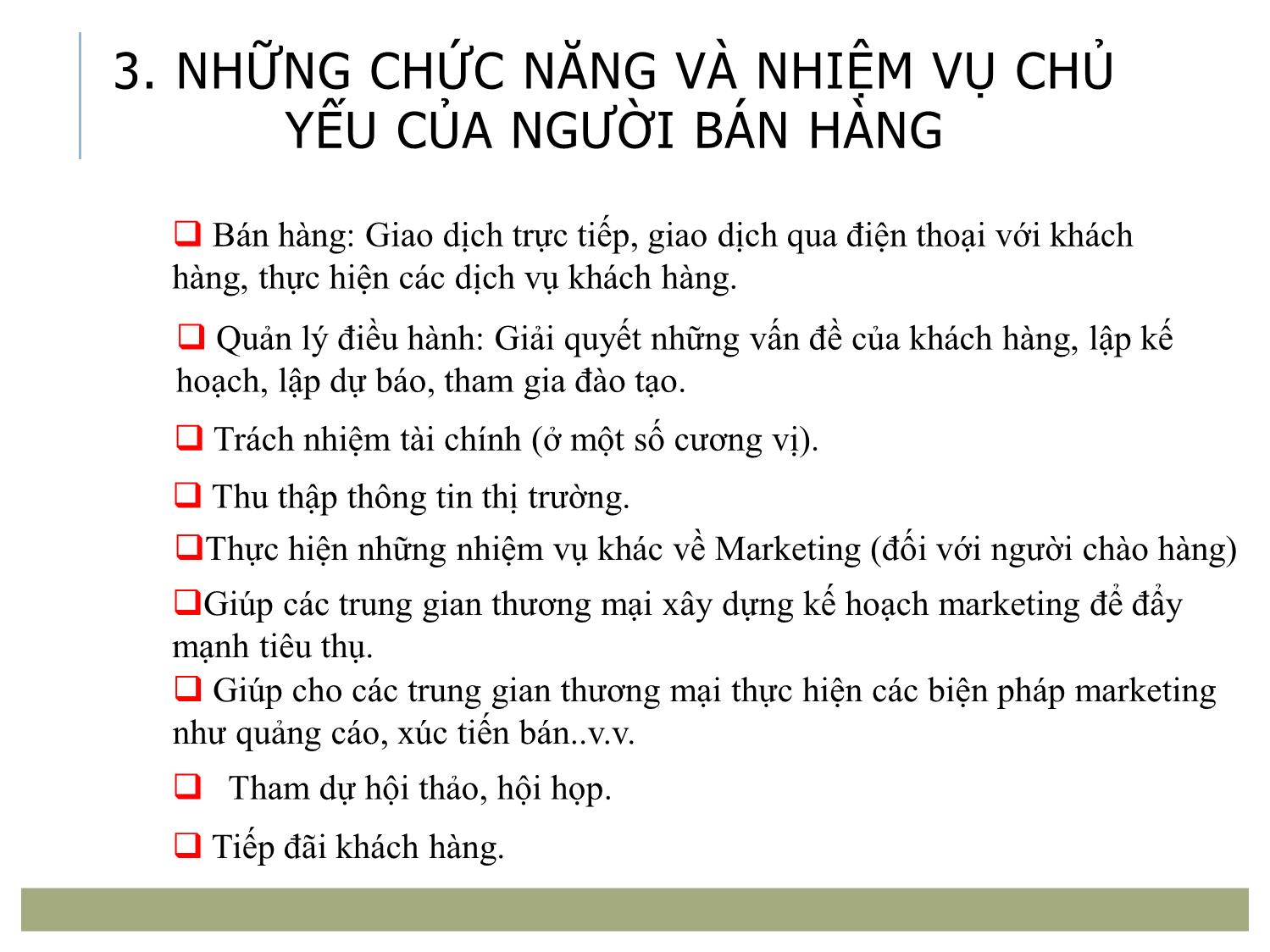 Bài giảng Quản trị bán hàng - Chương 2: Hoạt động bán hàng trang 4