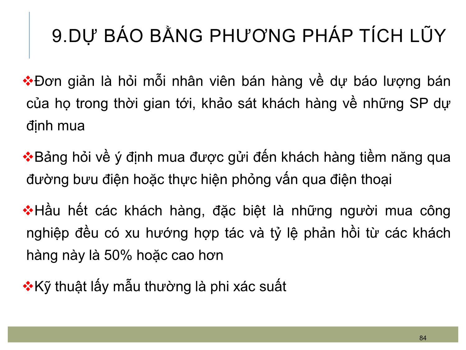 Bài giảng Quản trị bán hàng - Chương 4: Đánh giá tiềm năng thị trường và dự báo lượng bán trang 10