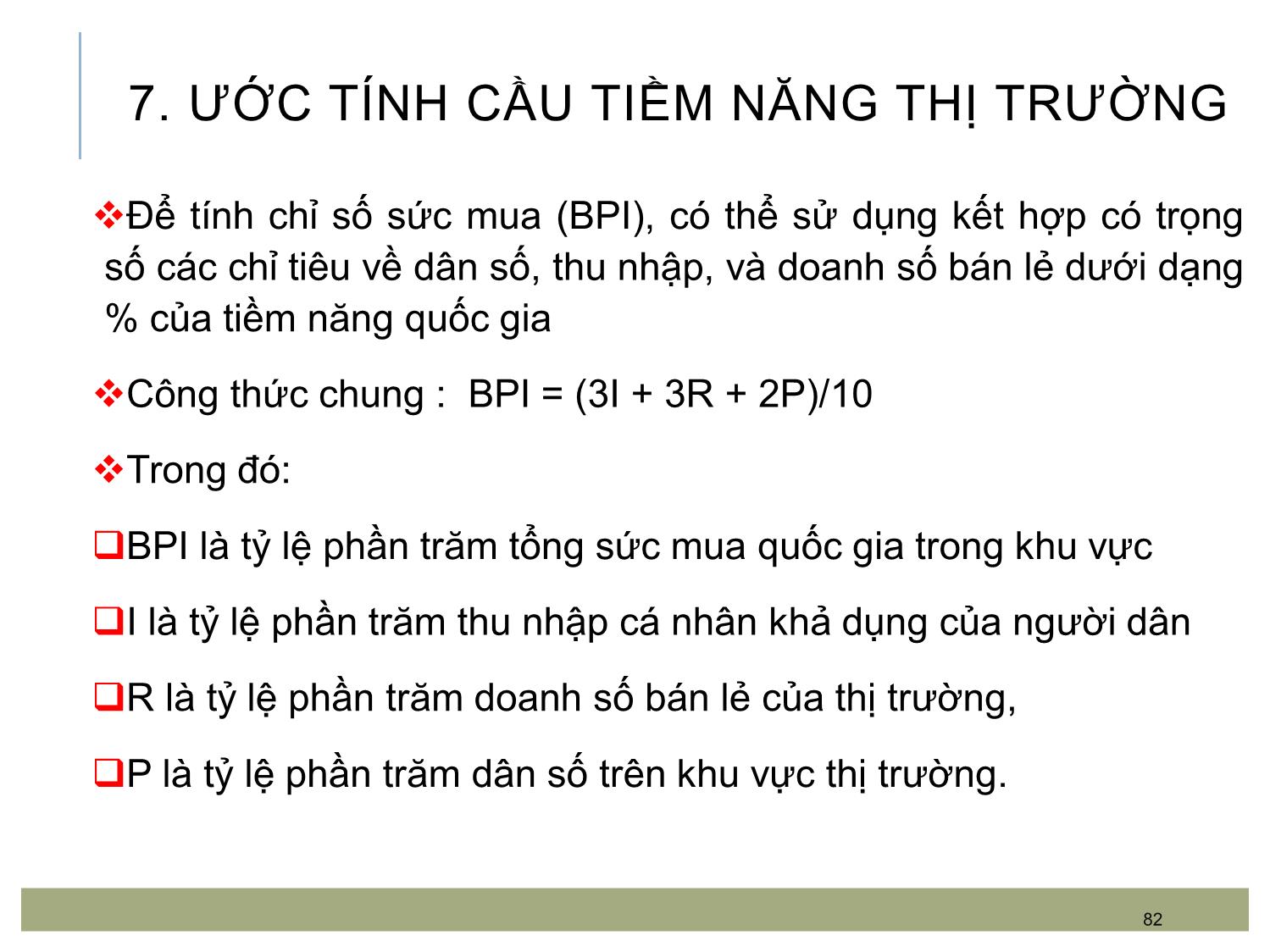 Bài giảng Quản trị bán hàng - Chương 4: Đánh giá tiềm năng thị trường và dự báo lượng bán trang 8