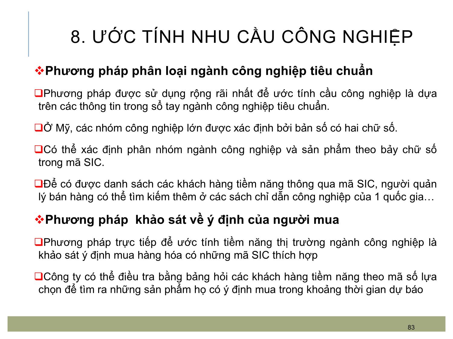 Bài giảng Quản trị bán hàng - Chương 4: Đánh giá tiềm năng thị trường và dự báo lượng bán trang 9