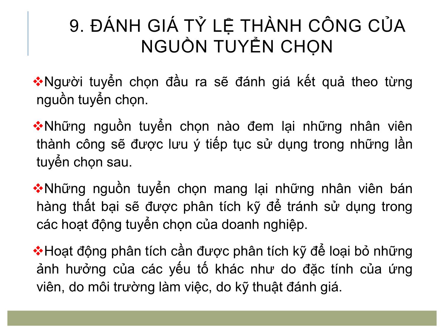 Bài giảng Quản trị bán hàng - Chương 6: Tuyển chọn lực lượng bán hàng trang 10