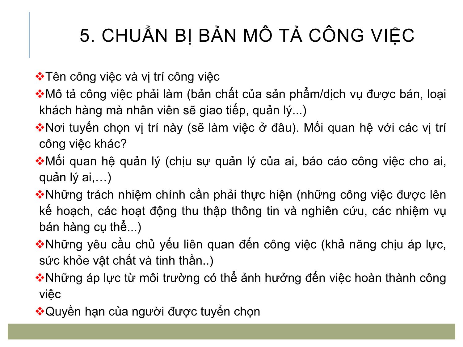 Bài giảng Quản trị bán hàng - Chương 6: Tuyển chọn lực lượng bán hàng trang 6