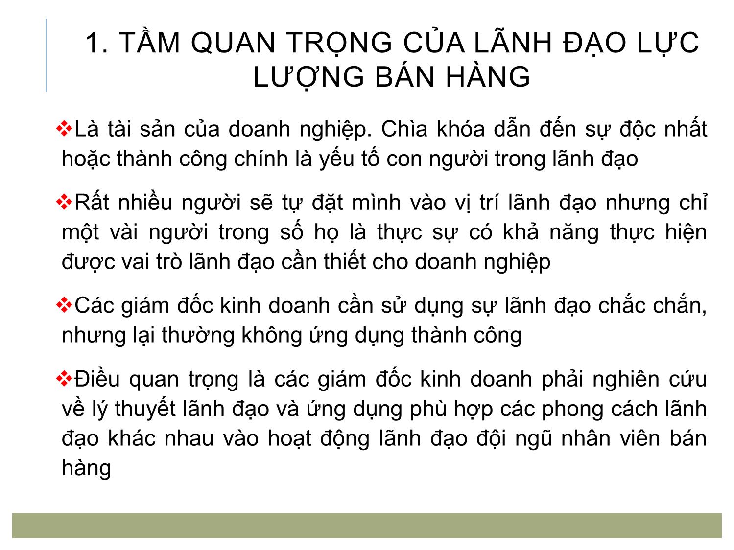 Bài giảng Quản trị bán hàng - Chương 8: Lãnh đạo lực lượng bán hàng trang 2