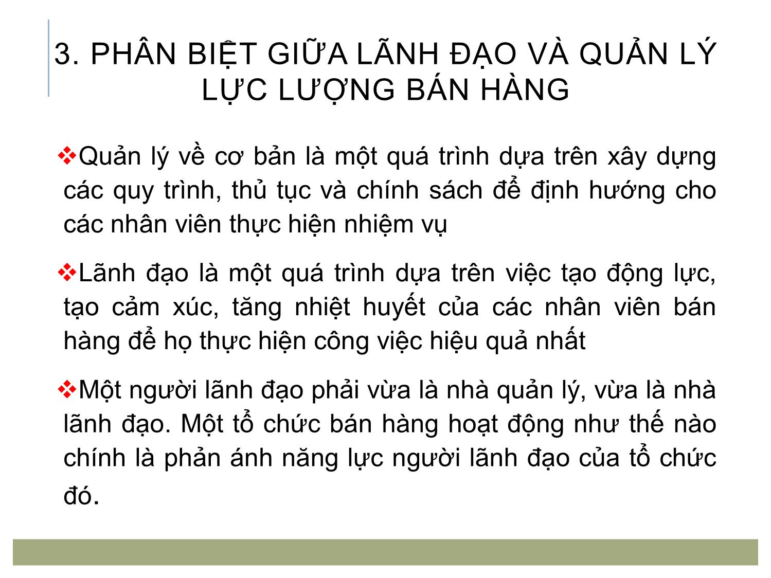 Bài giảng Quản trị bán hàng - Chương 8: Lãnh đạo lực lượng bán hàng trang 4