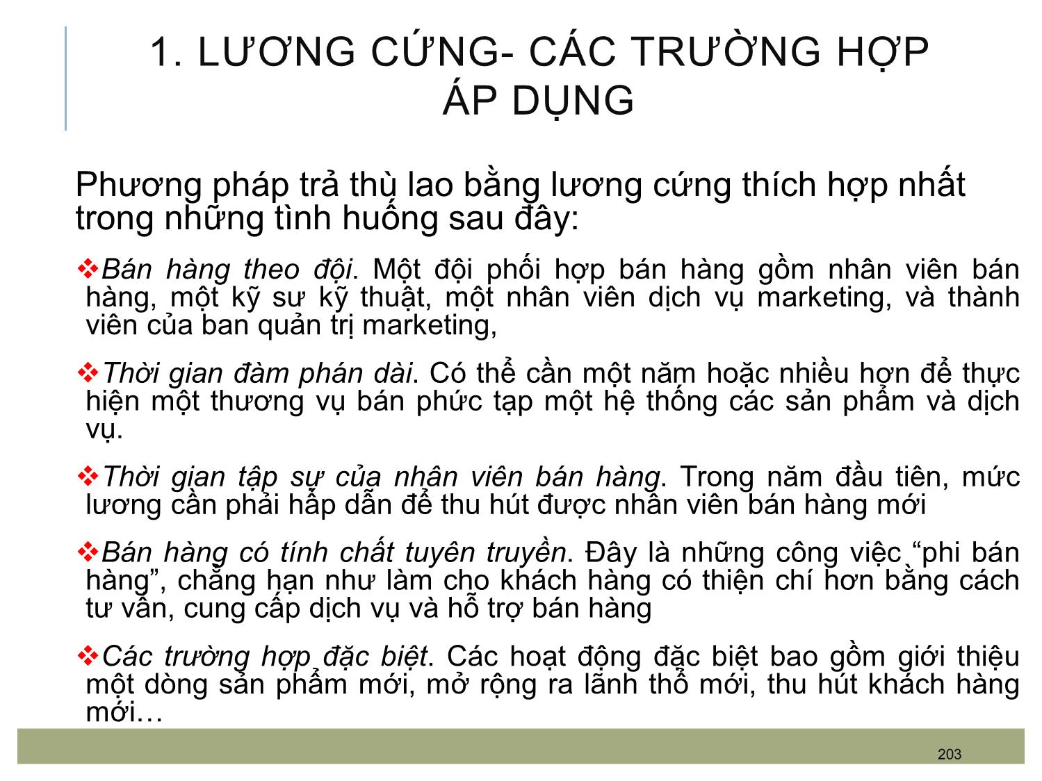 Bài giảng Quản trị bán hàng - Chương 10: Thù lao cho lực lượng bán hàng trang 2