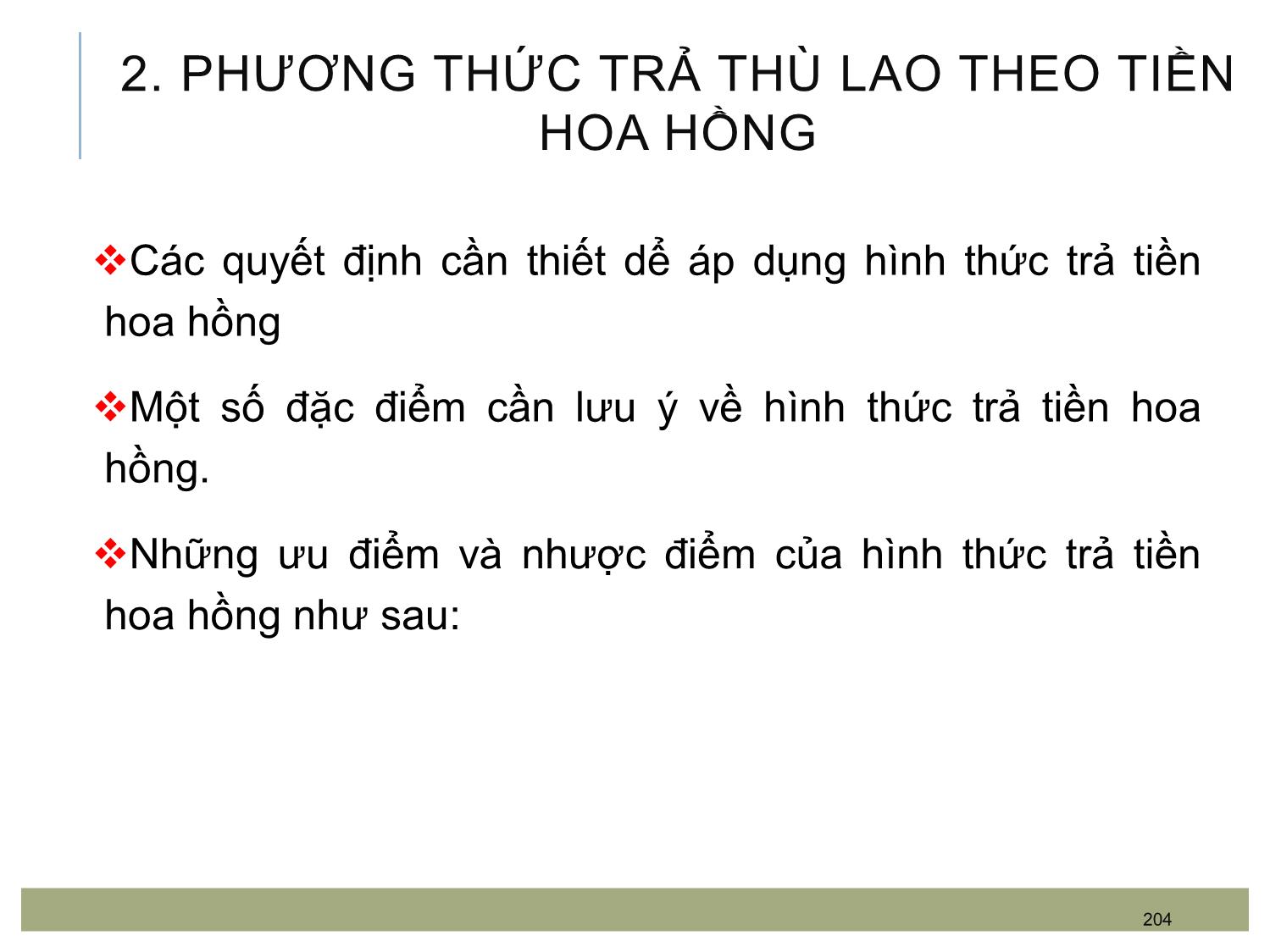 Bài giảng Quản trị bán hàng - Chương 10: Thù lao cho lực lượng bán hàng trang 3