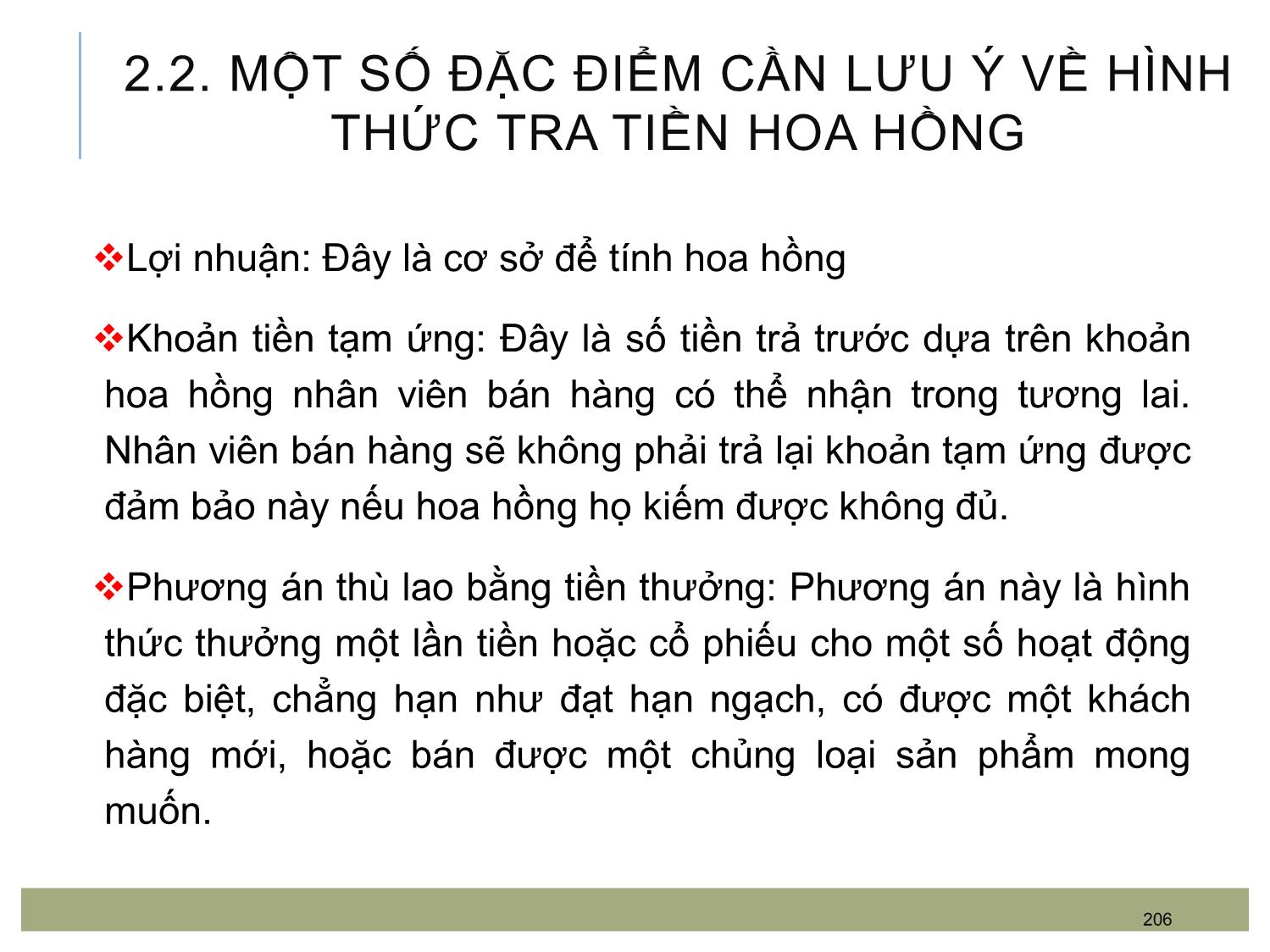 Bài giảng Quản trị bán hàng - Chương 10: Thù lao cho lực lượng bán hàng trang 5